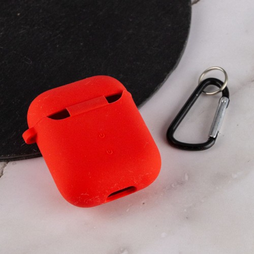 Силиконовый футляр с микрофиброй для наушников Airpods 1/2
