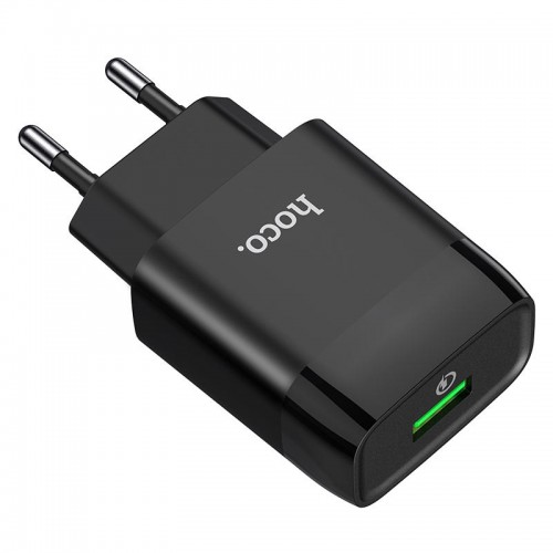 СЗУ Hoco C72Q Glorious QC3.0 18W (1USB-A) + кабель USB to MicroUSB