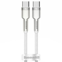 Дата кабель Baseus Cafule Series Metal Type-C to Type-C 100W (1m) (CATJK-C) White