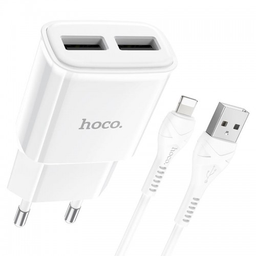 СЗУ Hoco C88A Star round 2.4A (2USB-A) + кабель USB to Lightning
