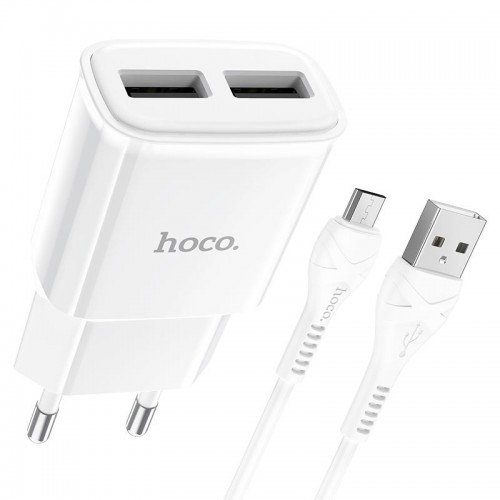 СЗУ Hoco C88A Star round 2.4A (2USB-A) + кабель USB to MicroUSB