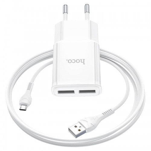 СЗУ Hoco C88A Star round 2.4A (2USB-A) + кабель USB to MicroUSB