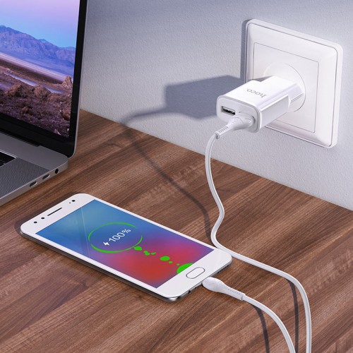 СЗУ Hoco C88A Star round 2.4A (2USB-A) + кабель USB to MicroUSB