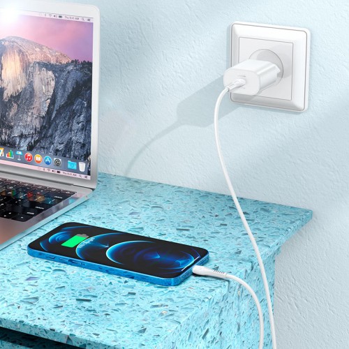 МЗП Hoco N22 Jetta PD25W (1USB-C) + кабель Type-C to Lightning