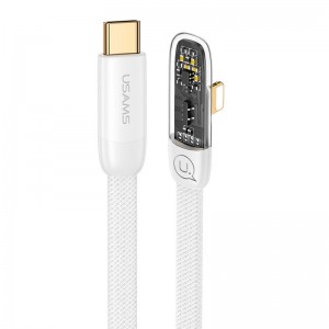 Дата кабель USAMS US-SJ583 Type-C to Lightning PD 20W Right-angle (1.2m)