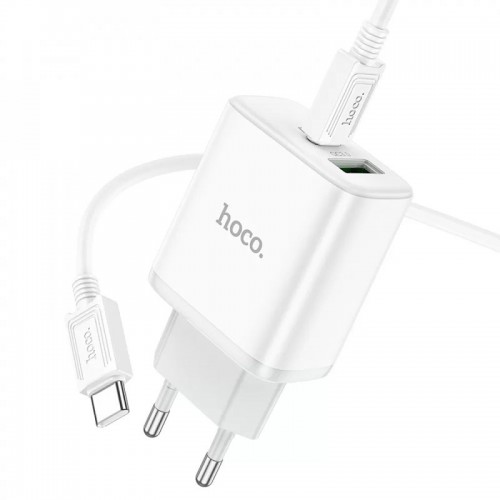МЗП Hoco C105A Stage PD20W+QC3.0 (1USB-A/1C) + кабель Type-C to Type-C