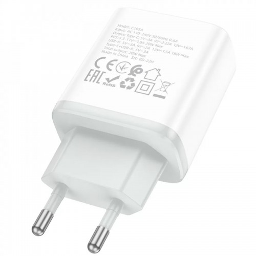 МЗП Hoco C105A Stage PD20W+QC3.0 (1USB-A/1C)