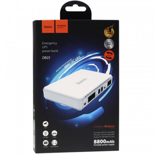 Джерело безперебійного живлення Hoco DB25 Smart Mini UPS для роутерів 5V/9V/12V 8800 mAh