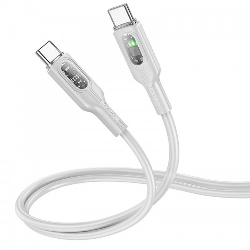 Дата кабель Hoco U120 Transparent explore intelligent power-off PD 60W Type-C to Type-C (1.2m)