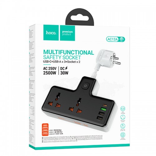 МЗП Hoco AC12A Reise (PD30W/1C3A) +Socket