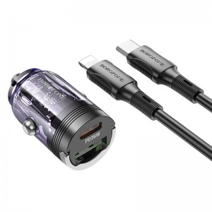 АЗУ Borofone BZ29A Talented PD36W+QC3.0 (1USB-A/1C) + кабель Type-C to Lightning