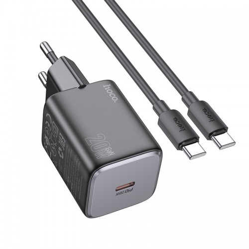 СЗУ Hoco N40 Mighty PD20W (1USB-C) + кабель Type-C to Type-C