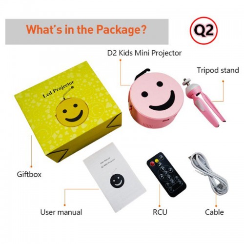 Детский портативный проектор Q2 Mini + трипод