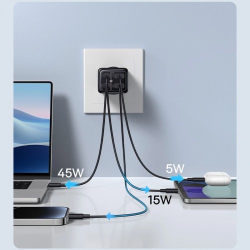 СЗУ Baseus GaN6 Pro OS 65W (2USB-A/2C) + кабель Type-C to Type-C (P10162701)