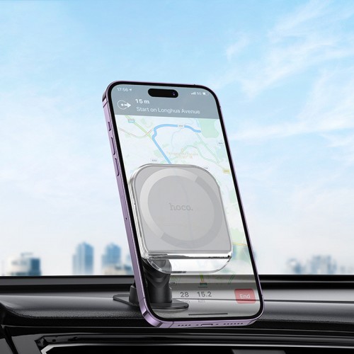 Автодержатель Hoco H43 Crystal ring magnetic (center console)