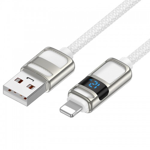 Дата кабель Hoco U137 Line with display USB to Lightning 2.4A/12W (1.2m)