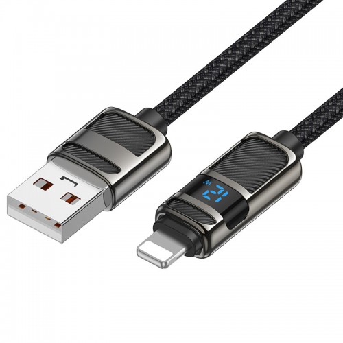 Дата кабель Hoco U137 Line with display USB to Lightning 2.4A/12W (1.2m)