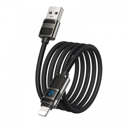 Дата кабель Hoco U137 Line with display USB to Lightning 2.4A/12W (1.2m)