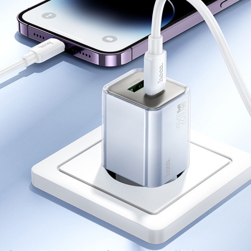 МЗП Hoco N46 Glorious PD20W+QC3.0 (1USB-A/1C) + кабель Type-C to Lightning