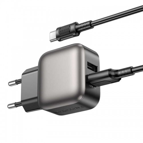 МЗП Borofone BAS51A Absolute 12W (2USB-A) + кабель USB to Type-C