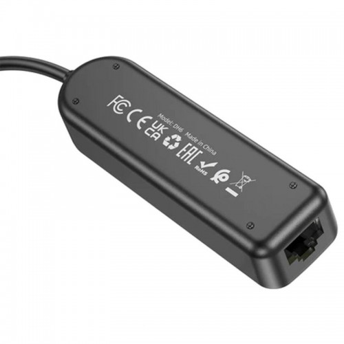 Переходник Borofone DH6 Erudite 4in1 Gigabit Ethernet (Type-C to USB3.0*3+RJ45) (0.2m)