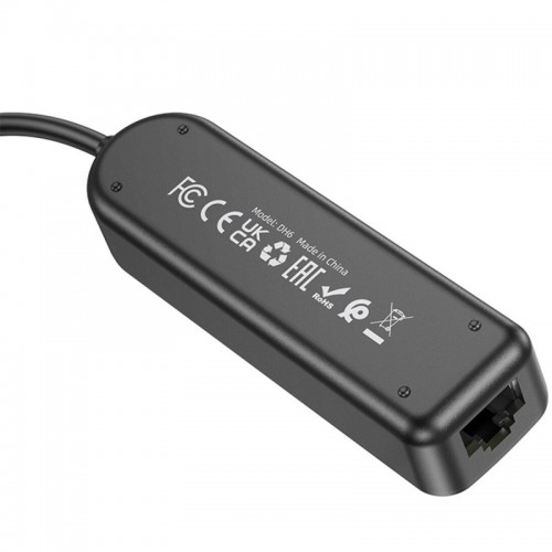Переходник Borofone DH6 Erudite 4in1 100 Mbps Ethernet (USB to USB2.0*3+RJ45) (1.2m)