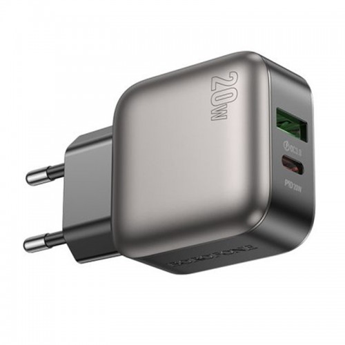 МЗП Borofone BAS54A Absolute PD20W+QC3.0 (1USB-A/1C) + кабель Type-C to Lightning