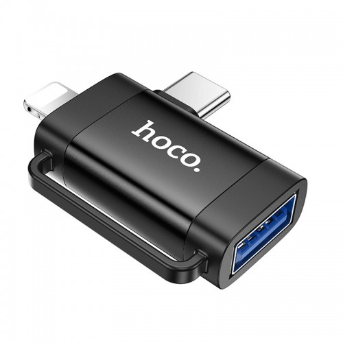 Переходник Hoco UA31F OTG 2in1 Lightning male/Type-C male to USB female