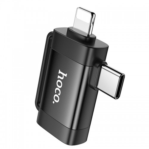 Переходник Hoco UA31F OTG 2in1 Lightning male/Type-C male to USB female