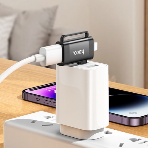 Переходник Hoco UA31F OTG 2in1 Lightning male/Type-C male to USB female