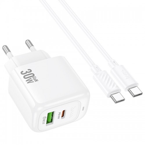 МЗП Hoco CS55A Surplus PD30W+QC3.0 (1USB-A/1C) + кабель Type-C to Type-C