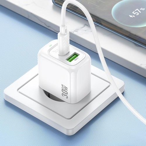 МЗП Hoco CS55A Surplus PD30W+QC3.0 (1USB-A/1C) + кабель Type-C to Type-C