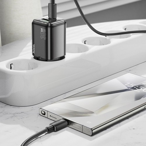СЗУ Hoco N53 Monsoon PD30W+QC3.0 (1USB-A/1C) + кабель Type-C to Type-C
