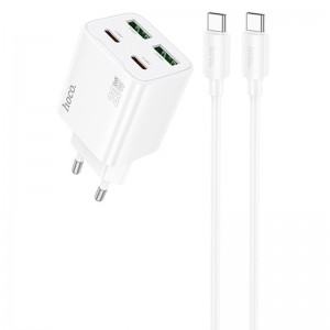СЗУ Hoco N55 Fundador PD20W four-port (2USB-A/2C) + кабель Type-C to Type-C