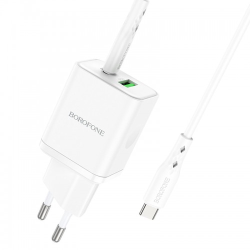 МЗП Borofone BN7 PD20W+QC3.0 (1USB-A/1C) + кабель Type-C to Type-C