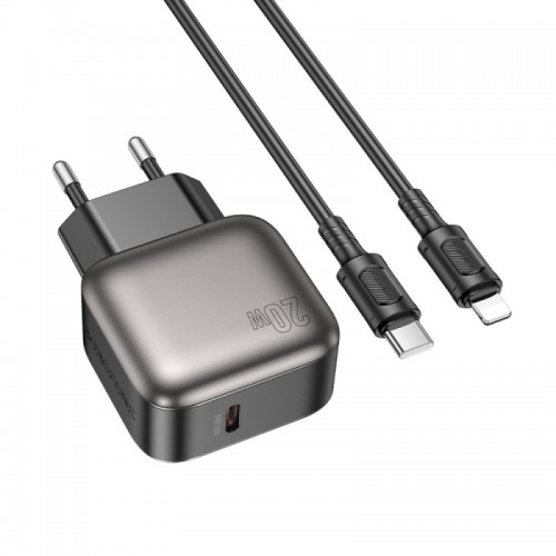 МЗП Borofone BAS53A Absolute PD20W (1USB-C) + кабель Type-C to Lightning