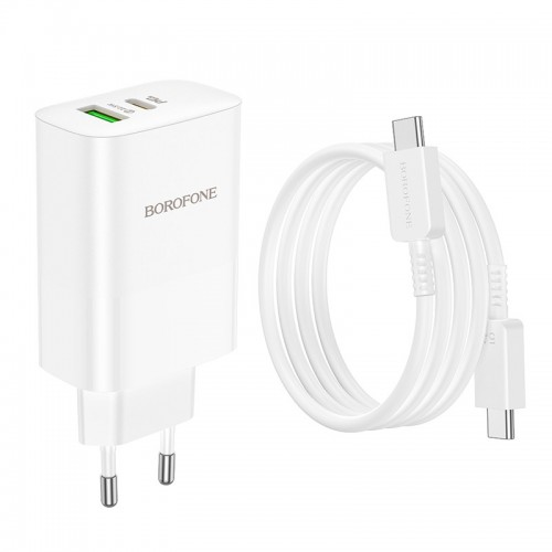 СЗУ Borofone BN10 Sunlight PD65W (1USB-A/1C) + кабель Type-C to Type-C