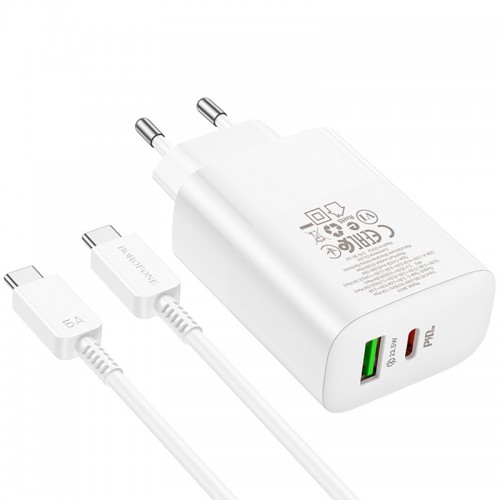 СЗУ Borofone BN10 Sunlight PD65W (1USB-A/1C) + кабель Type-C to Type-C