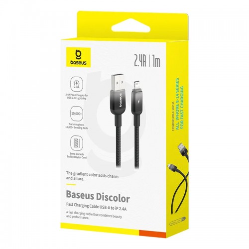 Дата кабель Baseus Discolor Series Fast Charging USB to Lightning 2.4A (1m) (P10374900)