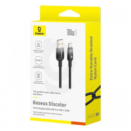 Дата кабель Baseus Discolor Series Fast Charging USB to Type-C 100W (1m) (P10374903)