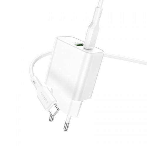 СЗУ Borofone BA88A Navy PD20W+QC3.0 (1USB-A/1C) + кабель Type-C to Type-C