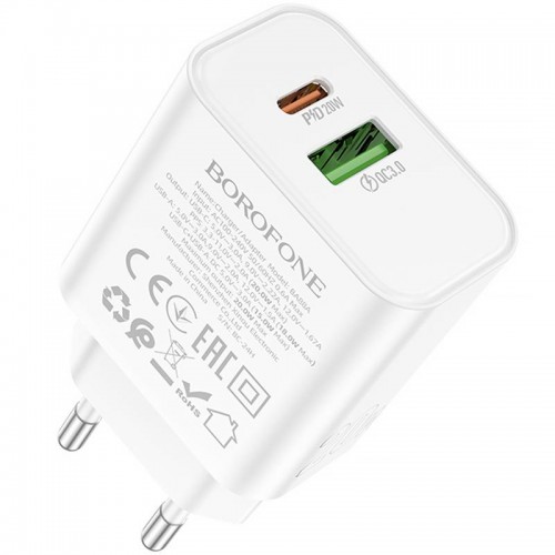 СЗУ Borofone BA88A Navy PD20W+QC3.0 (1USB-A/1C)