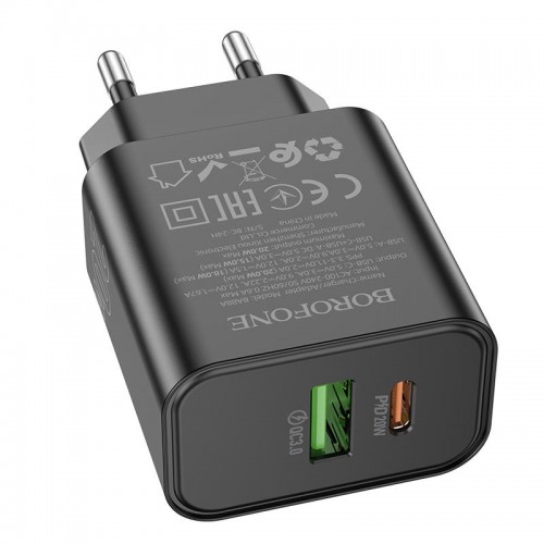 СЗУ Borofone BA88A Navy PD20W+QC3.0 (1USB-A/1C)