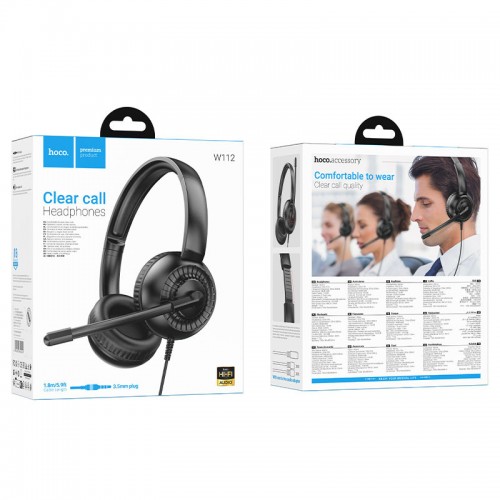 Накладные наушники Hoco W112 Pures (3.5mm/1.8m)
