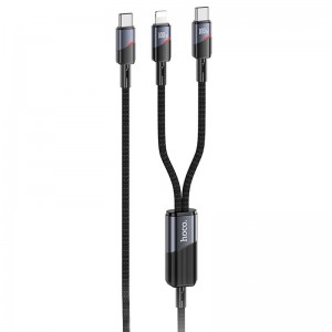 Дата кабель Hoco U139 Type-C to Lightning/Type-C 100W (1.2m)