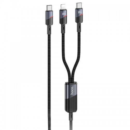 Дата кабель Hoco U139 Type-C to Lightning/Type-C 100W (1.2m)