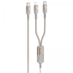 Дата кабель Hoco U139 Type-C to Lightning/Type-C 100W (1.2m)