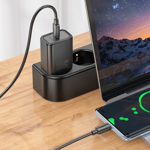 СЗУ Hoco N60 Gentle PD20W (1USB-C) + кабель Type-C to Type-C