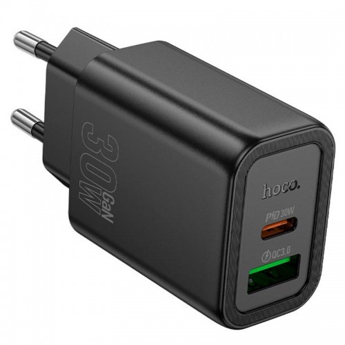 СЗУ Hoco N63 Gentle PD30W+QC3.0 (1USB-A/1C) + кабель Type-C to Lightning
