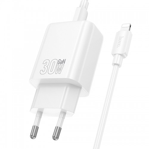 СЗУ Hoco N63 Gentle PD30W+QC3.0 (1USB-A/1C) + кабель Type-C to Lightning